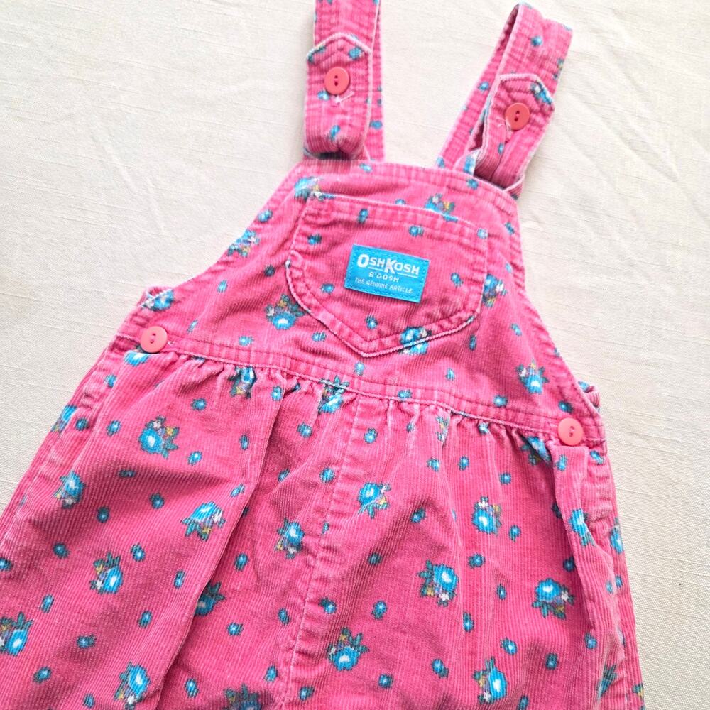 Vintage Oshkosh Floral Cord Overalls 3t
